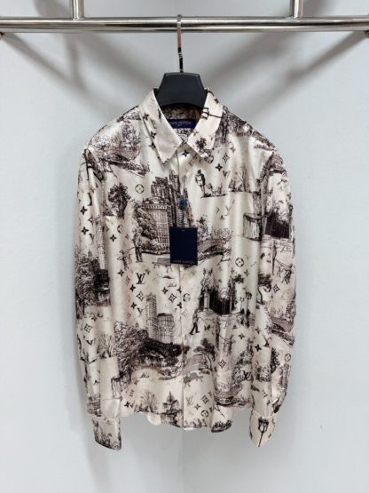 Louis Vuitton Men's Long-Sleeved Silk Shirt #3905 - Image 9