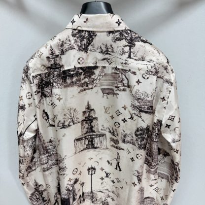  Louis Vuitton Men's Long-Sleeved Silk Shirt #3905 - Image 4