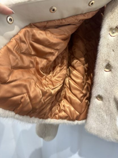  Louis Vuitton Women's Collarless Monogram Mink Jacket 1AFTI7 #3783 - Image 8