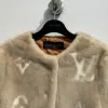  Louis Vuitton Women's Collarless Monogram Mink Jacket 1AFTI7 #3783 - Image 10