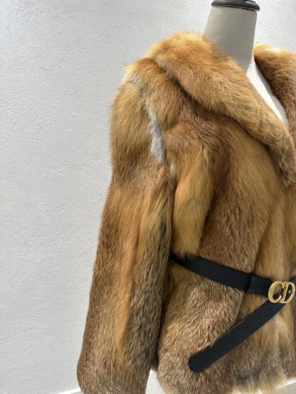  Dior Fox Fur Coat With CD Belt #3780 - Image 5
