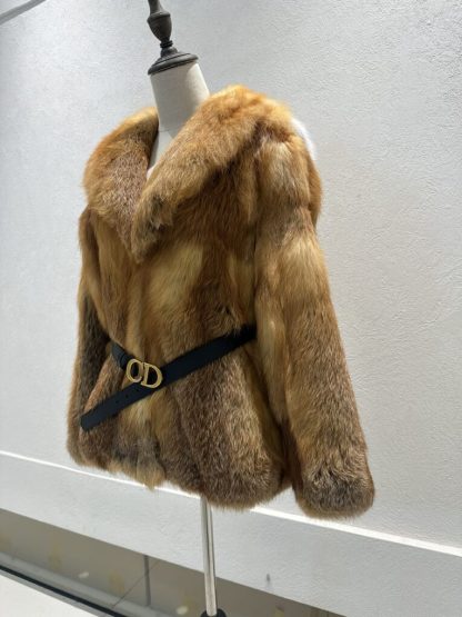  Dior Fox Fur Coat With CD Belt #3780 - Image 7