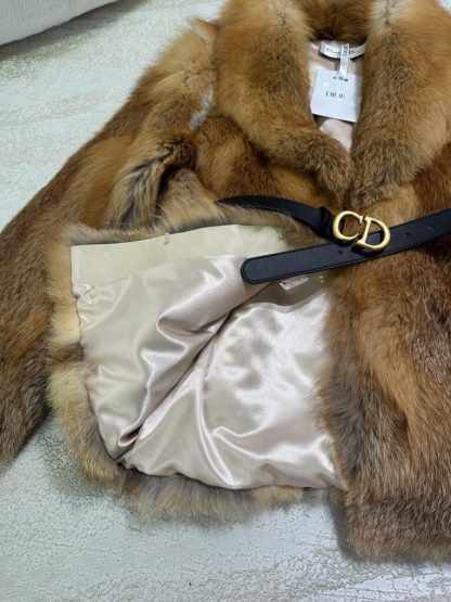  Dior Fox Fur Coat With CD Belt #3780 - Image 9