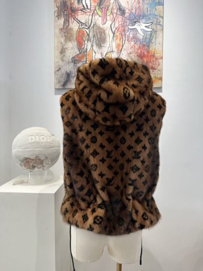  Louis Vuitton Monogram Mink Hooded Gilet #3782 - Image 6