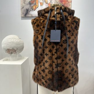 Replica Louis Vuitton Monogram Mink Hooded Gilet #3782