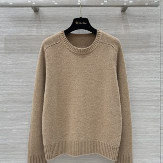 Replica Loro Piana Cellio Crewneck Baby Cashmere Women's Sweater Knitwear Beige #3779