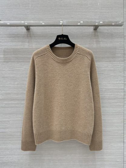 Replica Loro Piana Cellio Crewneck Baby Cashmere Women's Sweater Knitwear Beige #3779