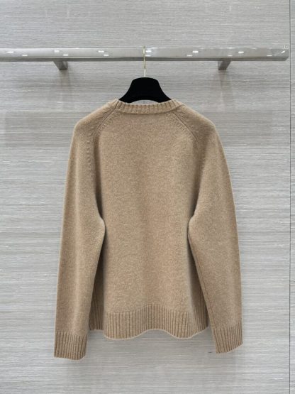 Loro Piana Cellio Crewneck Baby Cashmere Women's Sweater Knitwear Beige #3779 - Image 4