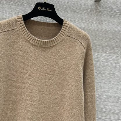  Loro Piana Cellio Crewneck Baby Cashmere Women's Sweater Knitwear Beige #3779 - Image 3