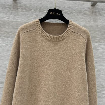  Loro Piana Cellio Crewneck Baby Cashmere Women's Sweater Knitwear Beige #3779 - Image 2
