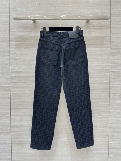  FENDI Long Jeans Black FF denim pants For Women #3867 - Image 8