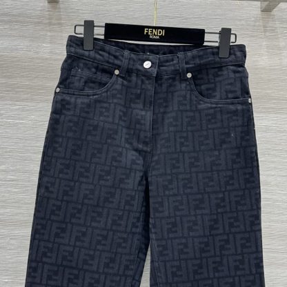  FENDI Long Jeans Black FF denim pants For Women #3867 - Image 2