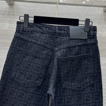  FENDI Long Jeans Black FF denim pants For Women #3867 - Image 5
