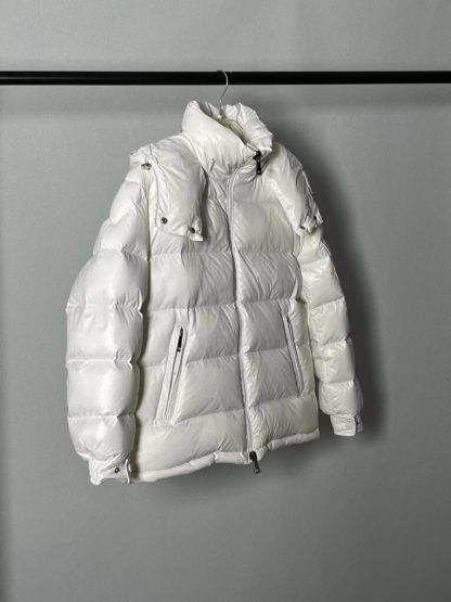 REPLICA MONCLER MAIRE HOODED SHORT DOWN JACKET FOR WOMEN WHITE #3823 - Image 2