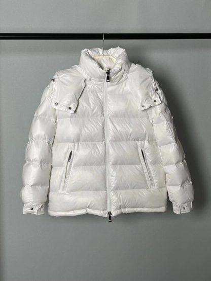 REPLICA MONCLER MAIRE HOODED SHORT DOWN JACKET FOR WOMEN WHITE #3823