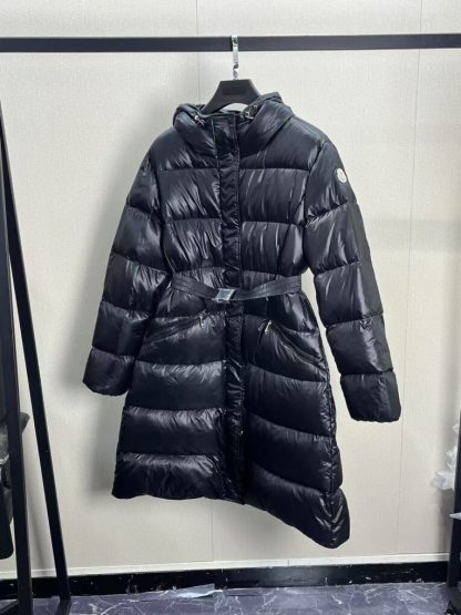REPLICA MONCLER BELLEVUE HOODED LONG DOWN JACKET BLACK #3898 - Image 3