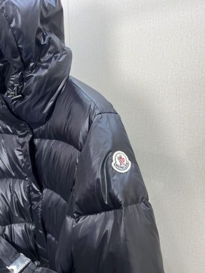 REPLICA MONCLER BELLEVUE HOODED LONG DOWN JACKET BLACK #3898 - Image 6