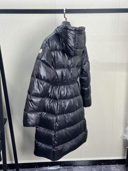 REPLICA MONCLER BELLEVUE HOODED LONG DOWN JACKET BLACK #3898 - Image 4