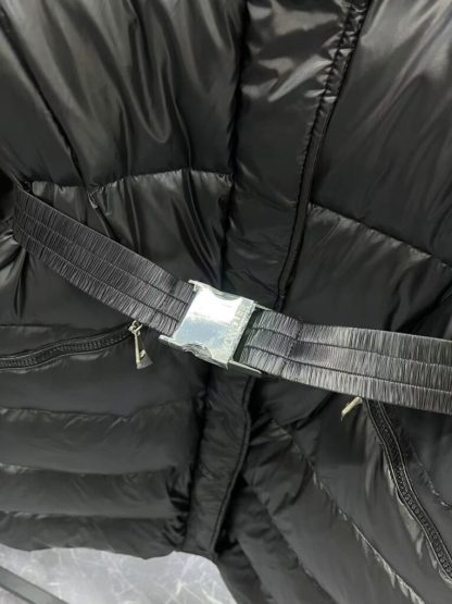 REPLICA MONCLER BELLEVUE HOODED LONG DOWN JACKET BLACK #3898 - Image 5