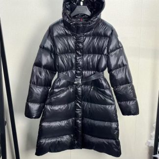 REPLICA MONCLER BELLEVUE HOODED LONG DOWN JACKET BLACK #3898
