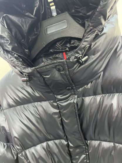 REPLICA MONCLER BELLEVUE HOODED LONG DOWN JACKET BLACK #3898 - Image 2