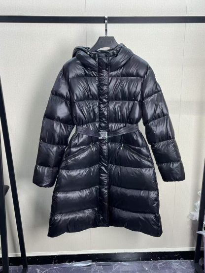 REPLICA MONCLER BELLEVUE HOODED LONG DOWN JACKET BLACK #3898 - Image 8