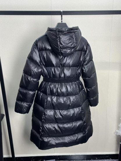 REPLICA MONCLER BELLEVUE HOODED LONG DOWN JACKET BLACK #3898 - Image 9