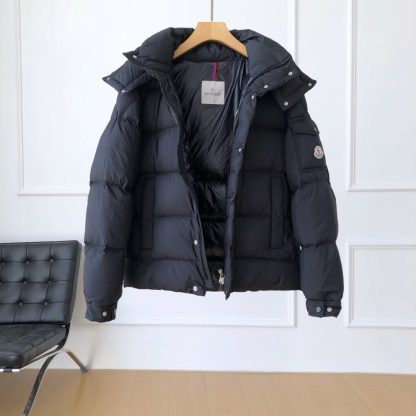 REPLICA MONCLER MEN'S VEZERE FLANNEL SHORT DOWN JACKET BLACK #3761 - Image 7
