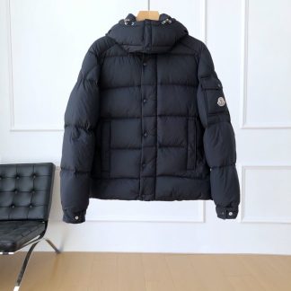 REPLICA MONCLER MEN'S VEZERE FLANNEL SHORT DOWN JACKET BLACK #3761