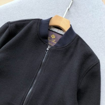  Loro Piana Men's Cashmere LP Ivy Bomber Jacket Black #3901 - Image 5