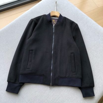 Replica Loro Piana Men's Cashmere LP Ivy Bomber Jacket Black #3901