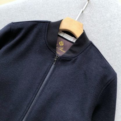  Loro Piana Men's Cashmere LP Ivy Bomber Jacket Navy Blue #3902 - Image 4