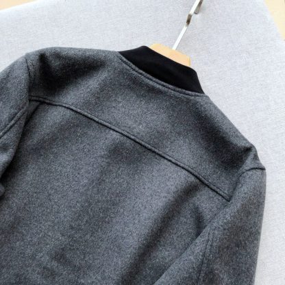  Loro Piana Men's Cashmere LP Ivy Bomber Jacket Gray Melange #3900 - Image 3