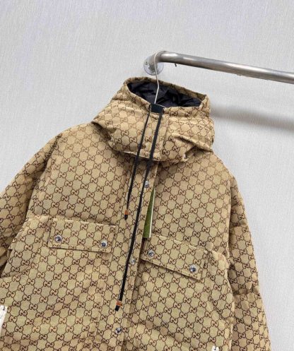 REPLICA GUCCI WOMEN'S GG COTTON CANVAS PUFFER JACKET #3836 - Image 4