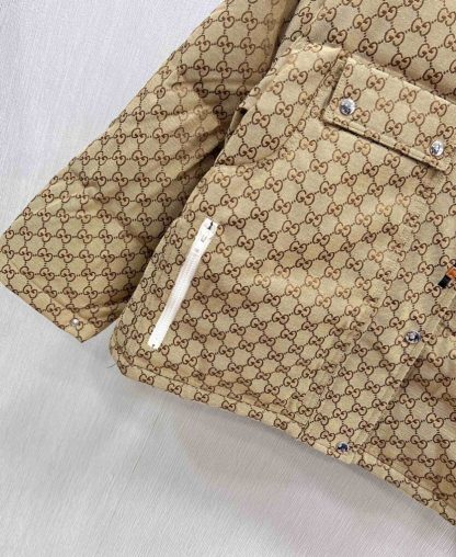 REPLICA GUCCI WOMEN'S GG COTTON CANVAS PUFFER JACKET #3836 - Image 10