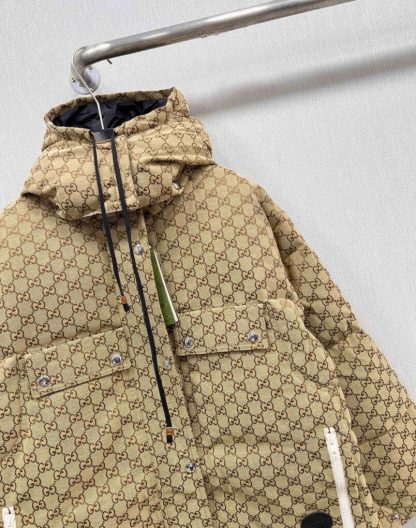 REPLICA GUCCI WOMEN'S GG COTTON CANVAS PUFFER JACKET #3836 - Image 3