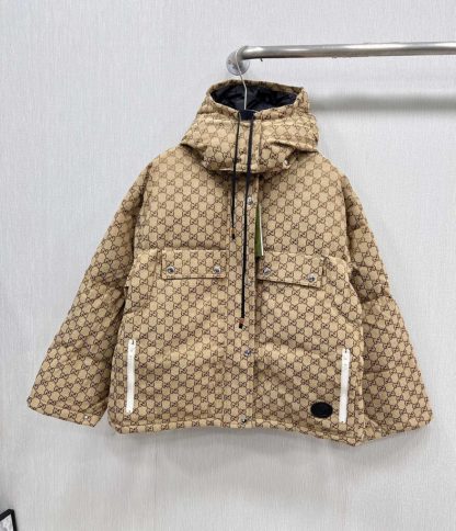 REPLICA GUCCI WOMEN'S GG COTTON CANVAS PUFFER JACKET #3836