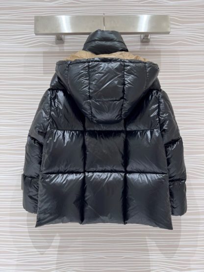REPLICA MONCLER WOMEN'S PARANA HOODED SHORT DOWN JACKET BLACK #3824 - Image 8