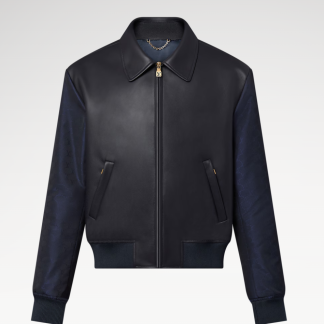 Replica Louis Vuitton Leather Mix Blouson Jacket 1AFQL3 #4011