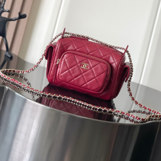 REPLICA CHANEL SMALL CAMERA CASE BURGUNDY #4047