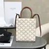 REPLICA CELINE MINI VERTICAL CABAS IN TRIOMPHE CANVAS AND CALFSKIN WITH CELINE PRINT 194372 WHITE #3965 - Image 11