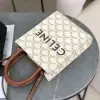 REPLICA CELINE MINI VERTICAL CABAS IN TRIOMPHE CANVAS AND CALFSKIN WITH CELINE PRINT 194372 WHITE #3965 - Image 15