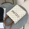 REPLICA CELINE MINI VERTICAL CABAS IN TRIOMPHE CANVAS AND CALFSKIN WITH CELINE PRINT 194372 WHITE #3965 - Image 7