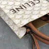 REPLICA CELINE MINI VERTICAL CABAS IN TRIOMPHE CANVAS AND CALFSKIN WITH CELINE PRINT 194372 WHITE #3965 - Image 5