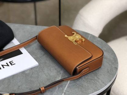 REPLICA CELINE SHOULDER BAG CLAUDE IN NATURAL CALFSKIN TAN #3952 - Image 11