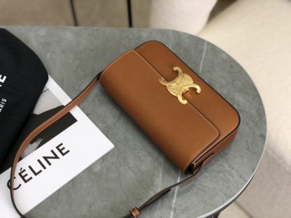 REPLICA CELINE SHOULDER BAG CLAUDE IN NATURAL CALFSKIN TAN #3952 - Image 17