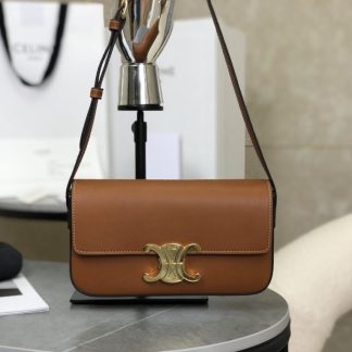 REPLICA CELINE SHOULDER BAG CLAUDE IN NATURAL CALFSKIN TAN #3952