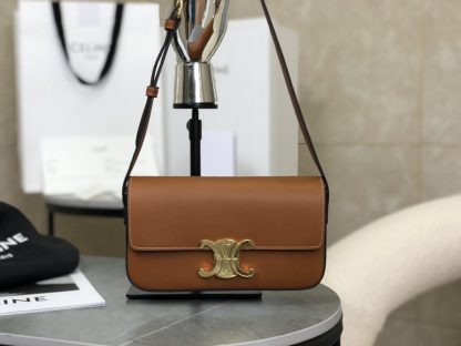 REPLICA CELINE SHOULDER BAG CLAUDE IN NATURAL CALFSKIN TAN #3952