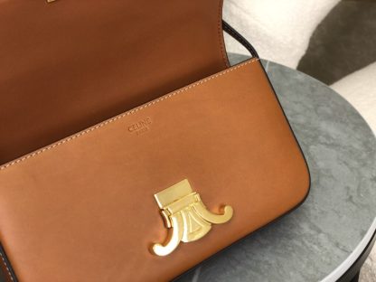 REPLICA CELINE SHOULDER BAG CLAUDE IN NATURAL CALFSKIN TAN #3952 - Image 4