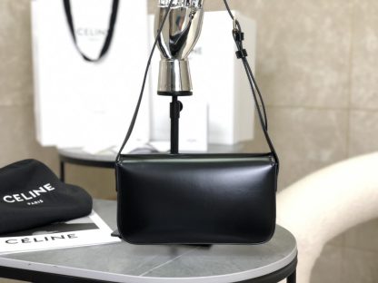 REPLICA CELINE SHOULDER BAG CLAUDE IN SHINY CALFSKIN BLACK #3951 - Image 15